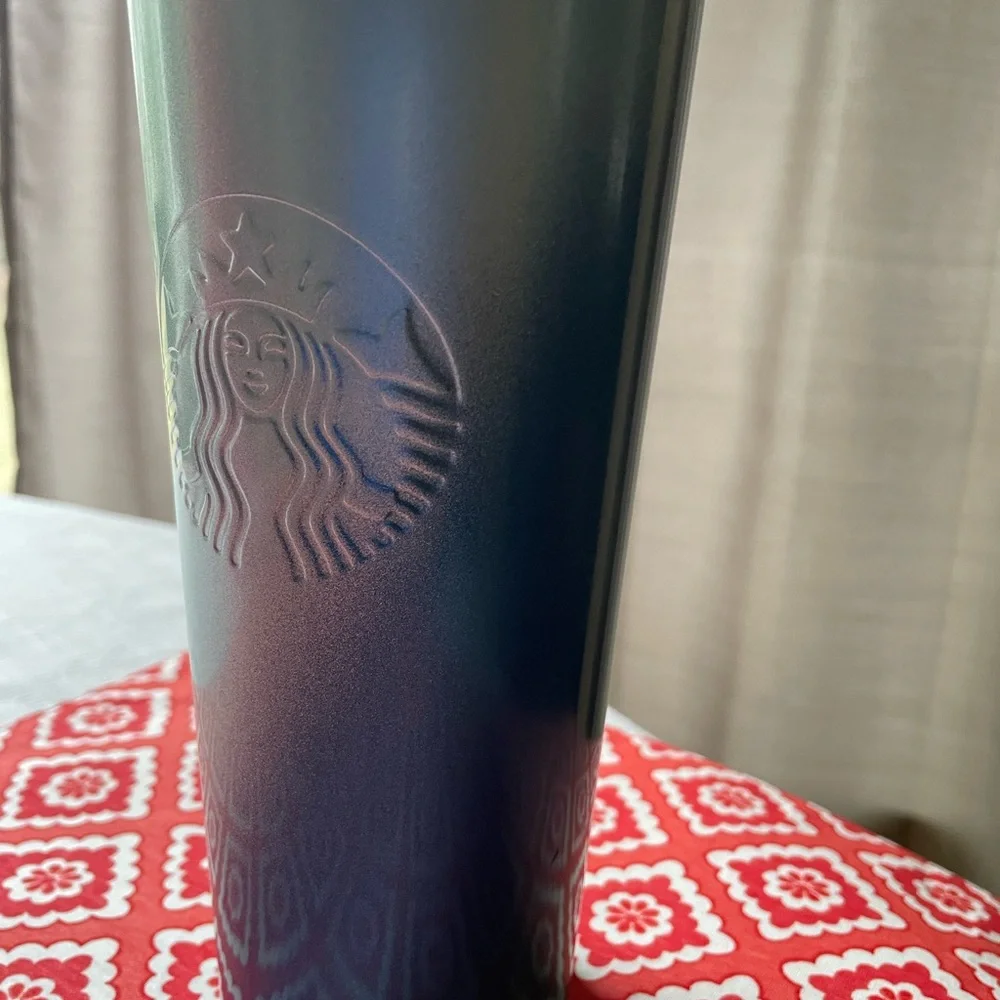 Starbucks 2021 Holiday Blue Green Ombré Stainless Steel Tumbler 24 oz
